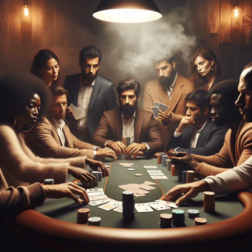 Player taking a break away from a laptop showing a Pai Gow Poker table