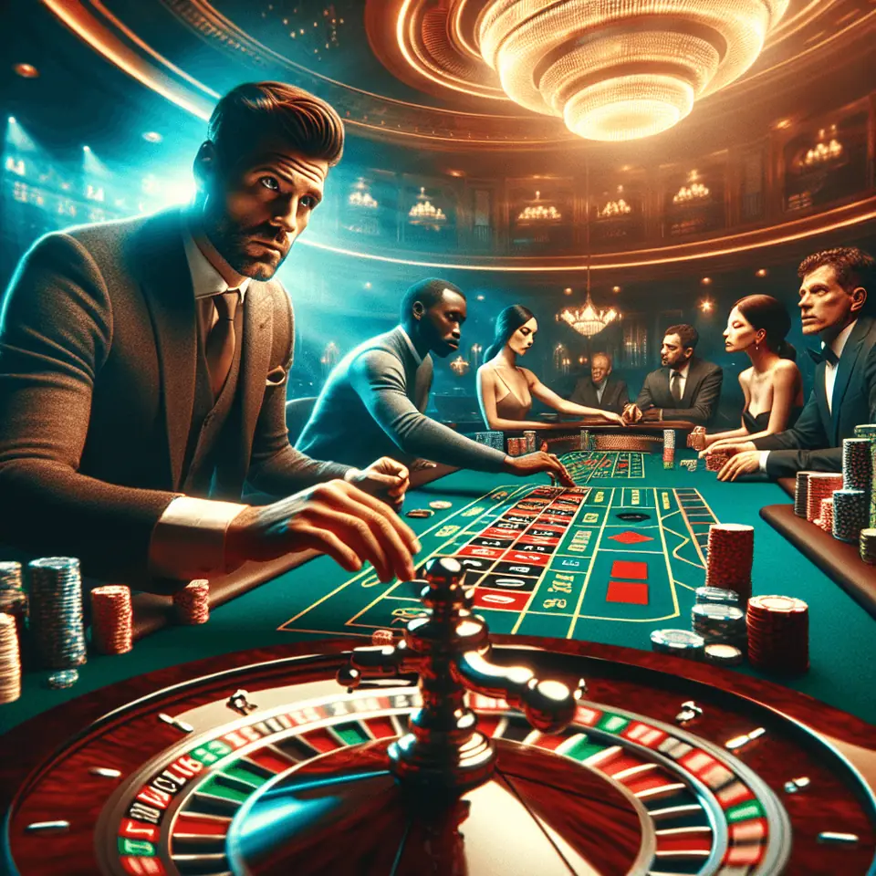 Roulette betting layout with chips placed on red and odd