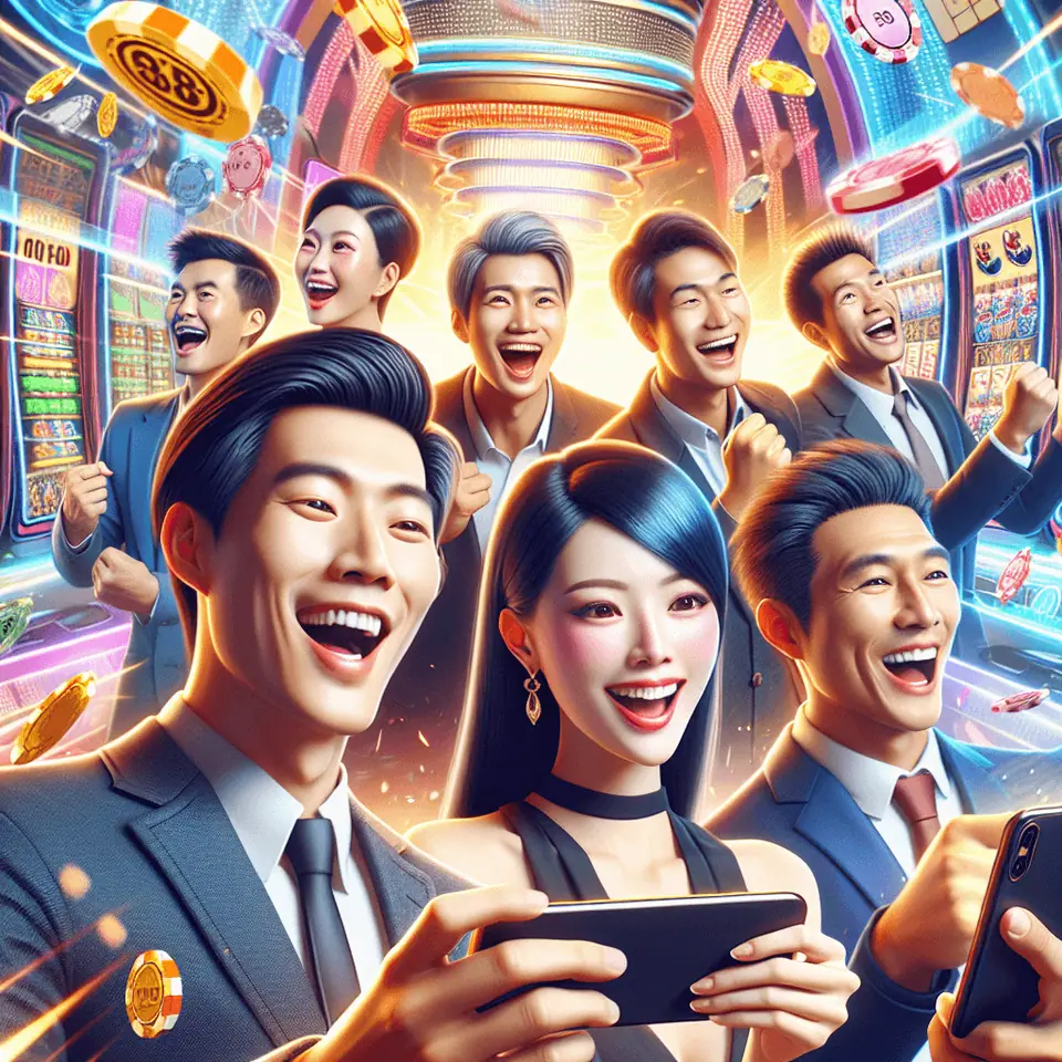 BG-Gaming slot lobby with colourful game thumbnails on a phone