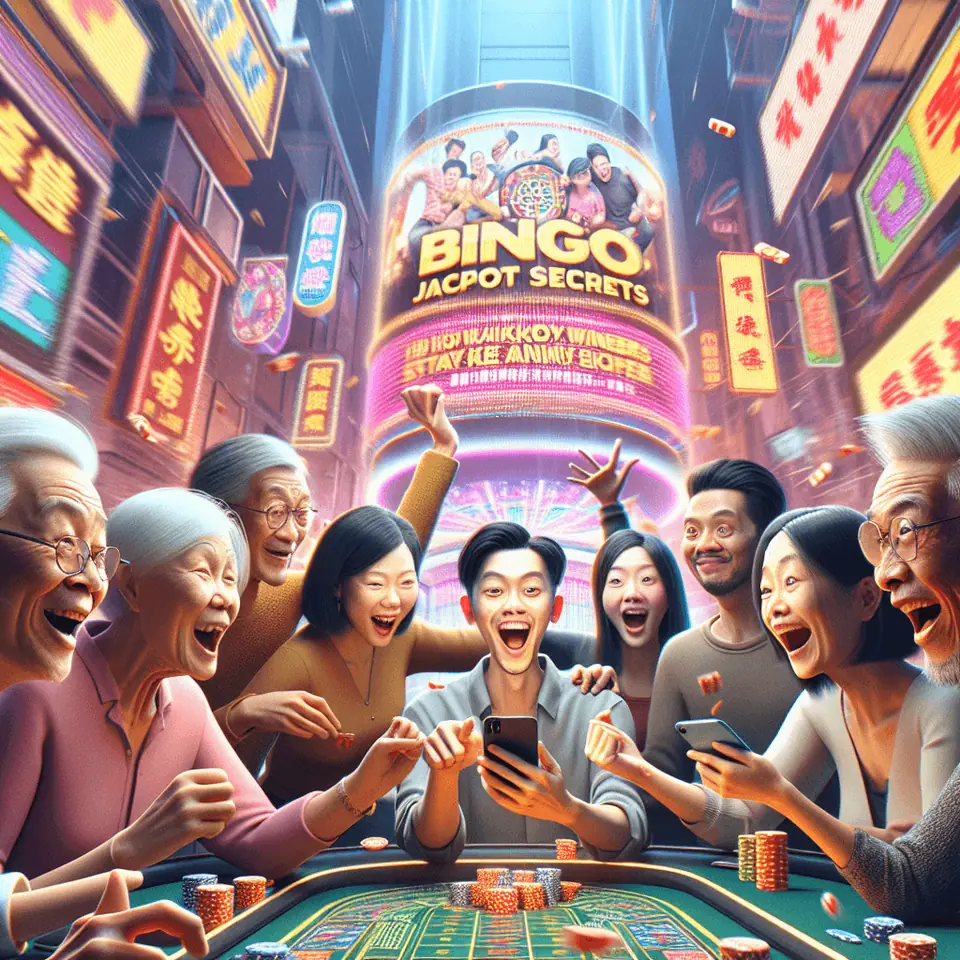 Online bingo card with a jackpot win banner on a laptop screen