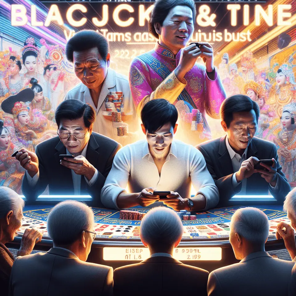 Blackjack table with cards and chips, illustrating the Vietnam casino raid story