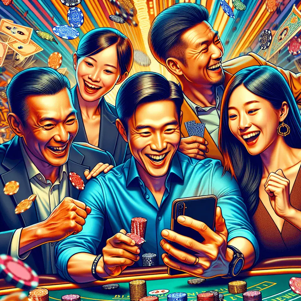 Online blackjack table on a phone with cards dealt and chips in the betting circle