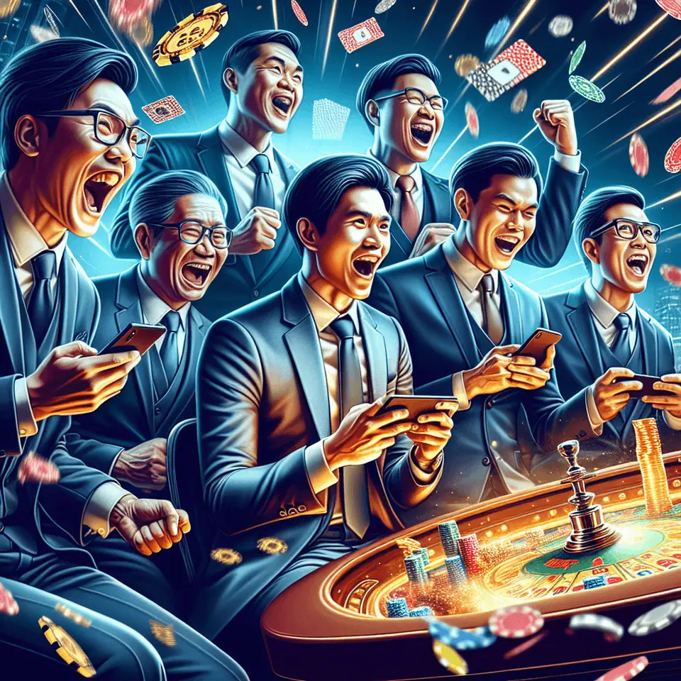 Southeast Asian players studying blackjack strategy on a mobile live table