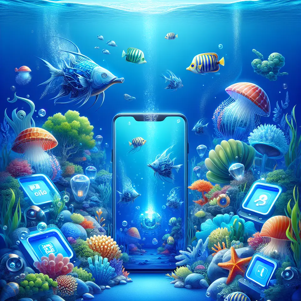 Great Blue slot game with sea creatures and treasure symbols