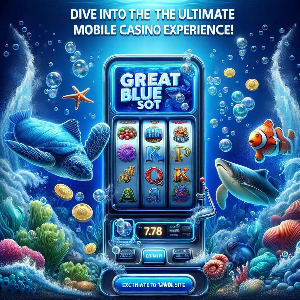 Great Blue slot bet panel with coin size and payline settings