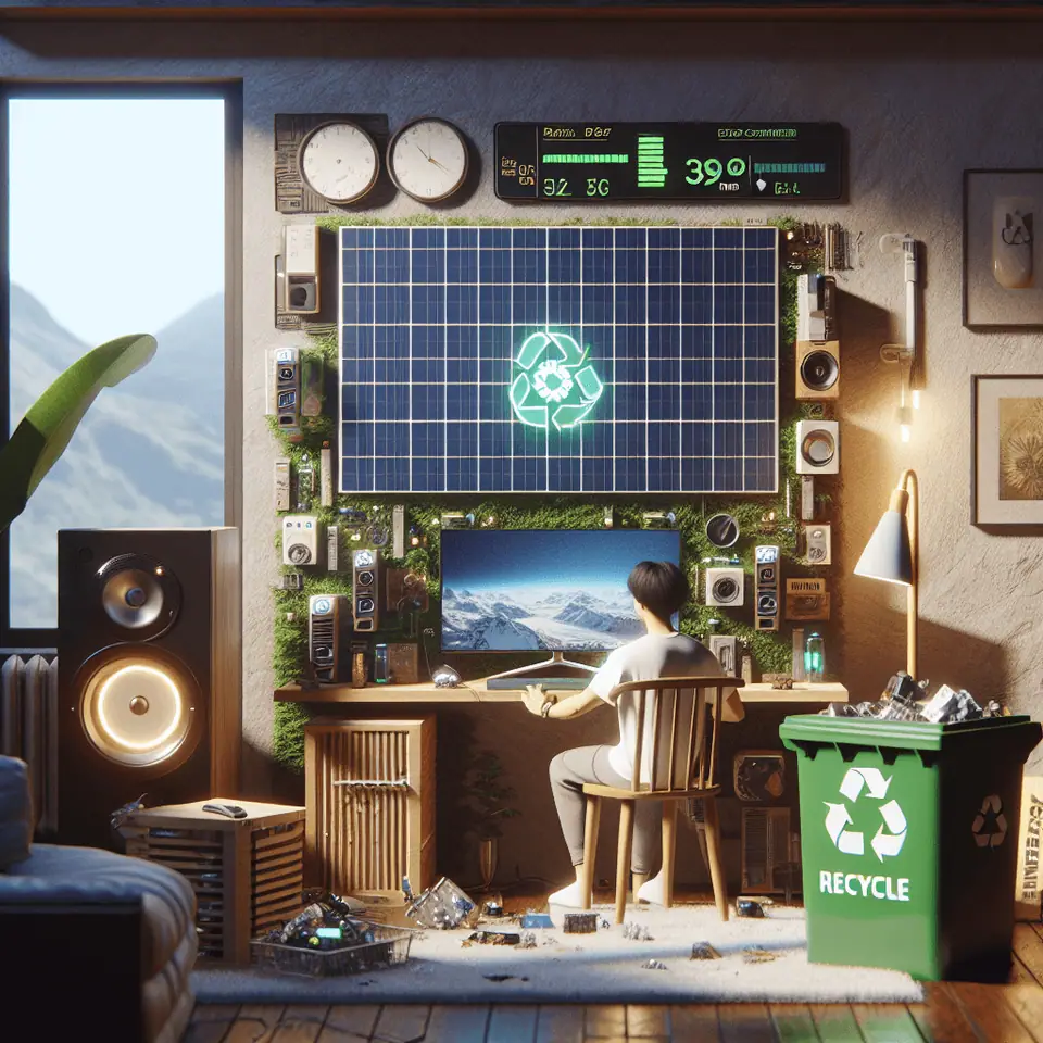 Laptop with a live casino stream beside a plant and energy-saving settings