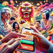 Lucky Lion mini-game in the Mega888 app with a golden lion on the screen