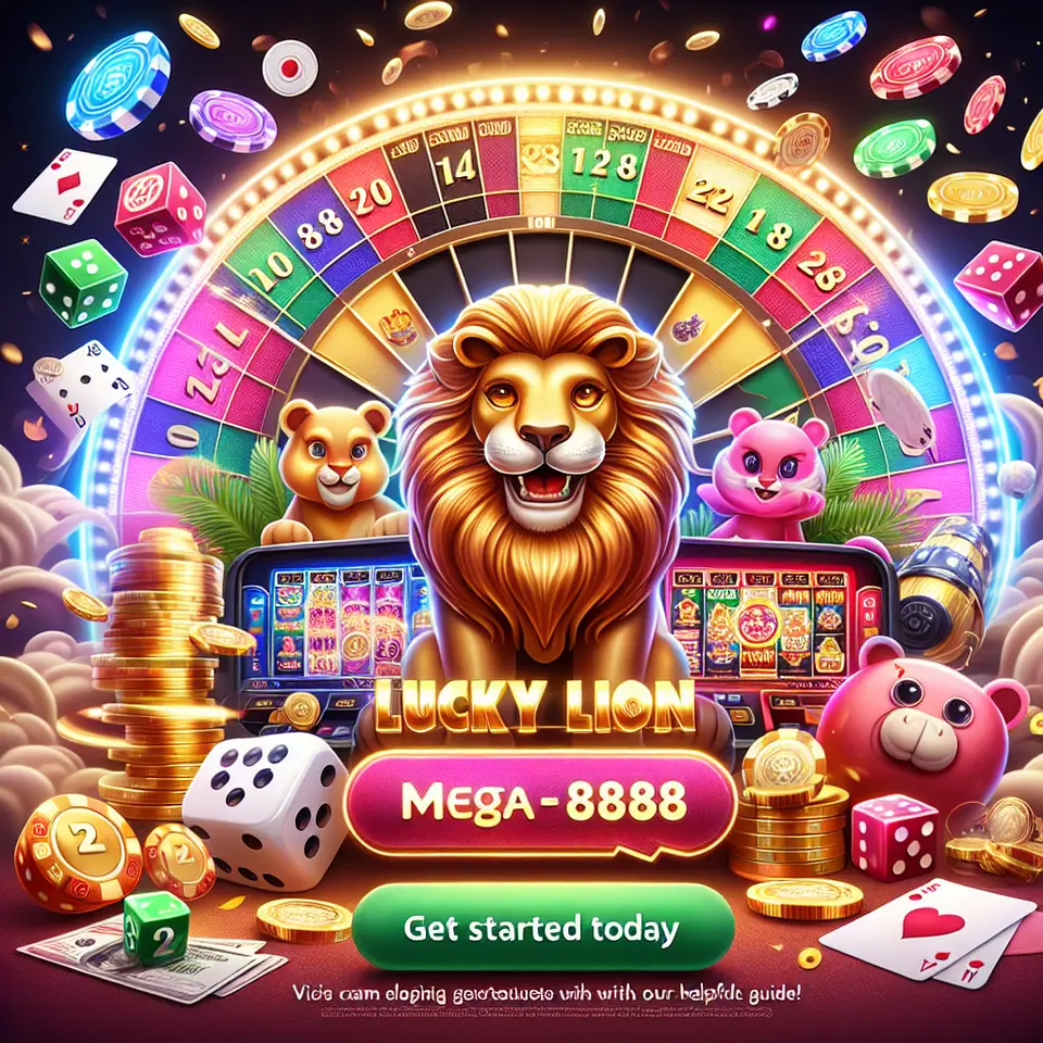 Player trying Lucky Lion on Mega888 in demo mode on a smartphone