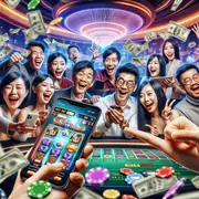 918Kiss casino app lobby with slot and table game icons