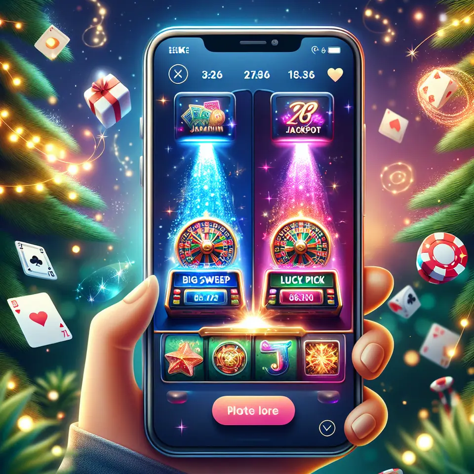 Registration screen of a mobile casino app offering Big Sweep and Lucky Pick
