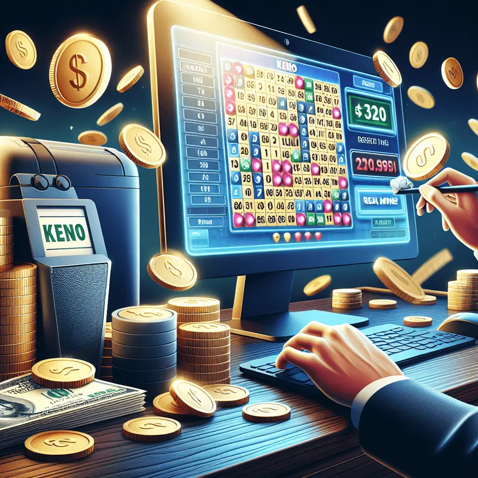 Player choosing keno numbers to play for real money online