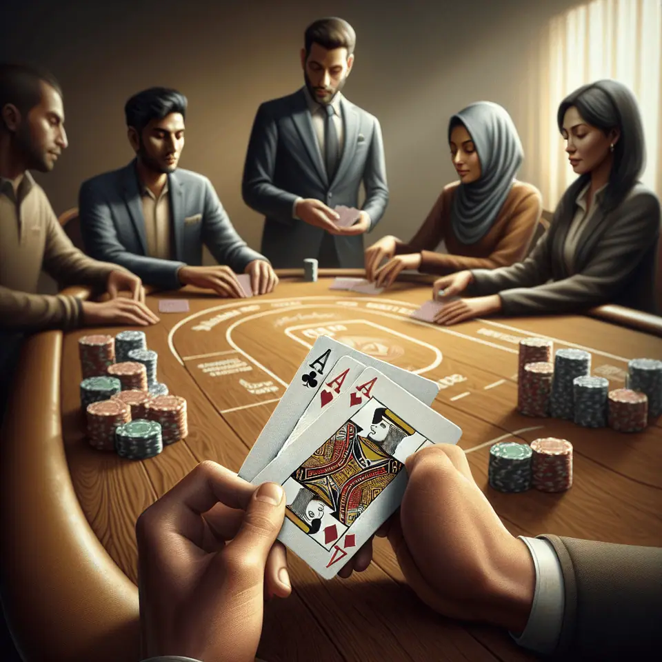 Beginner practice table for learning how to play Texas Hold'em