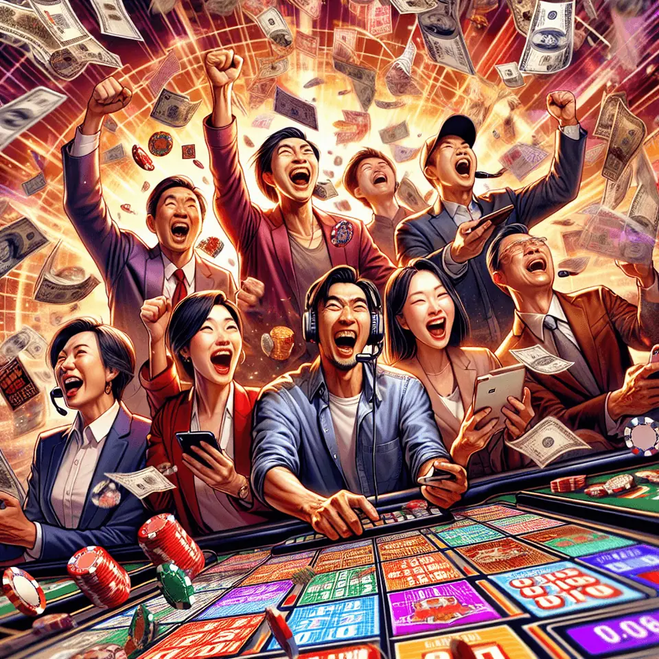 Online lottery-style game screen with numbered balls and a ticket grid