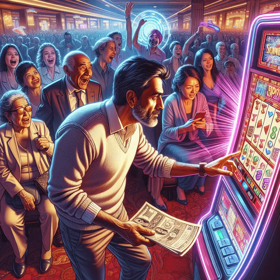 Player cashing out a win on a 3D slot game
