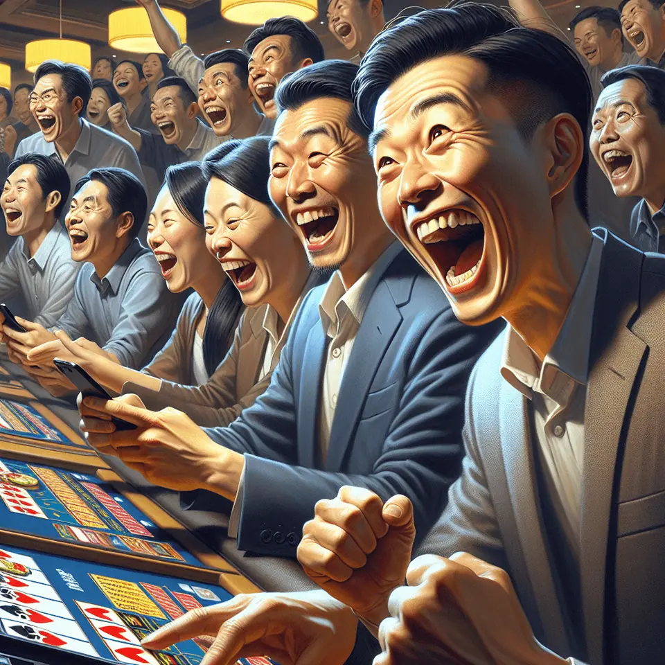 Player checking the rules and bet settings of a progressive jackpot slot