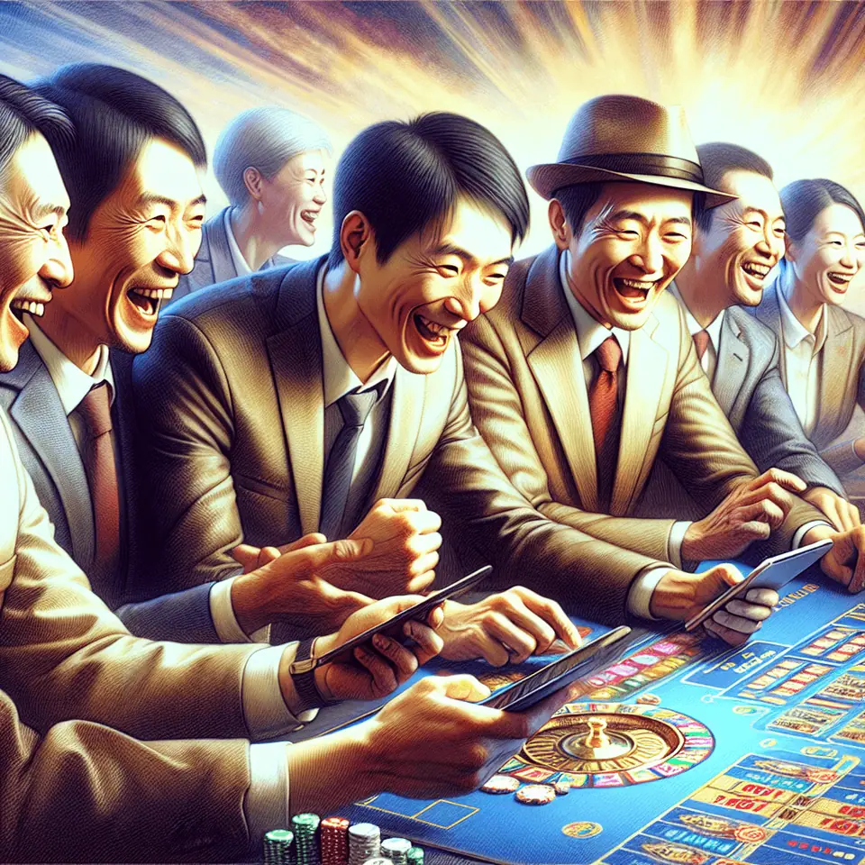 Live casino studio in Asia with rows of baccarat tables and dealers