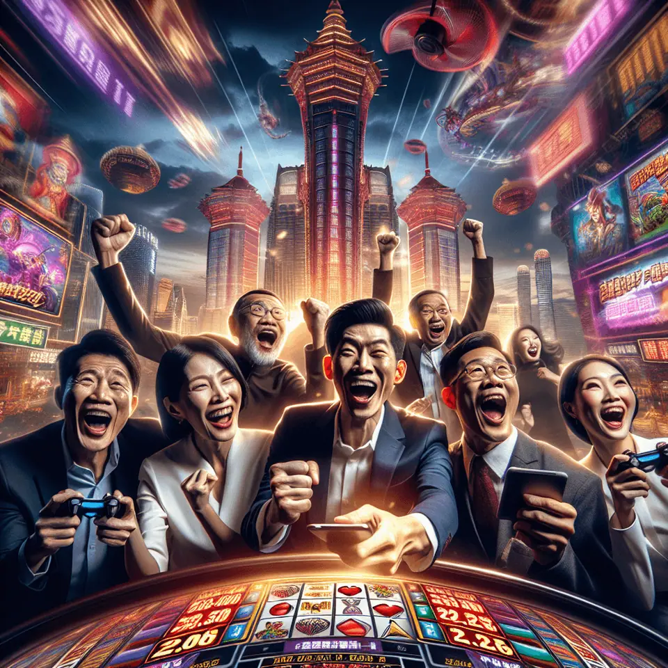 JDB Gaming slot titles with dragon and panda themes in a casino lobby