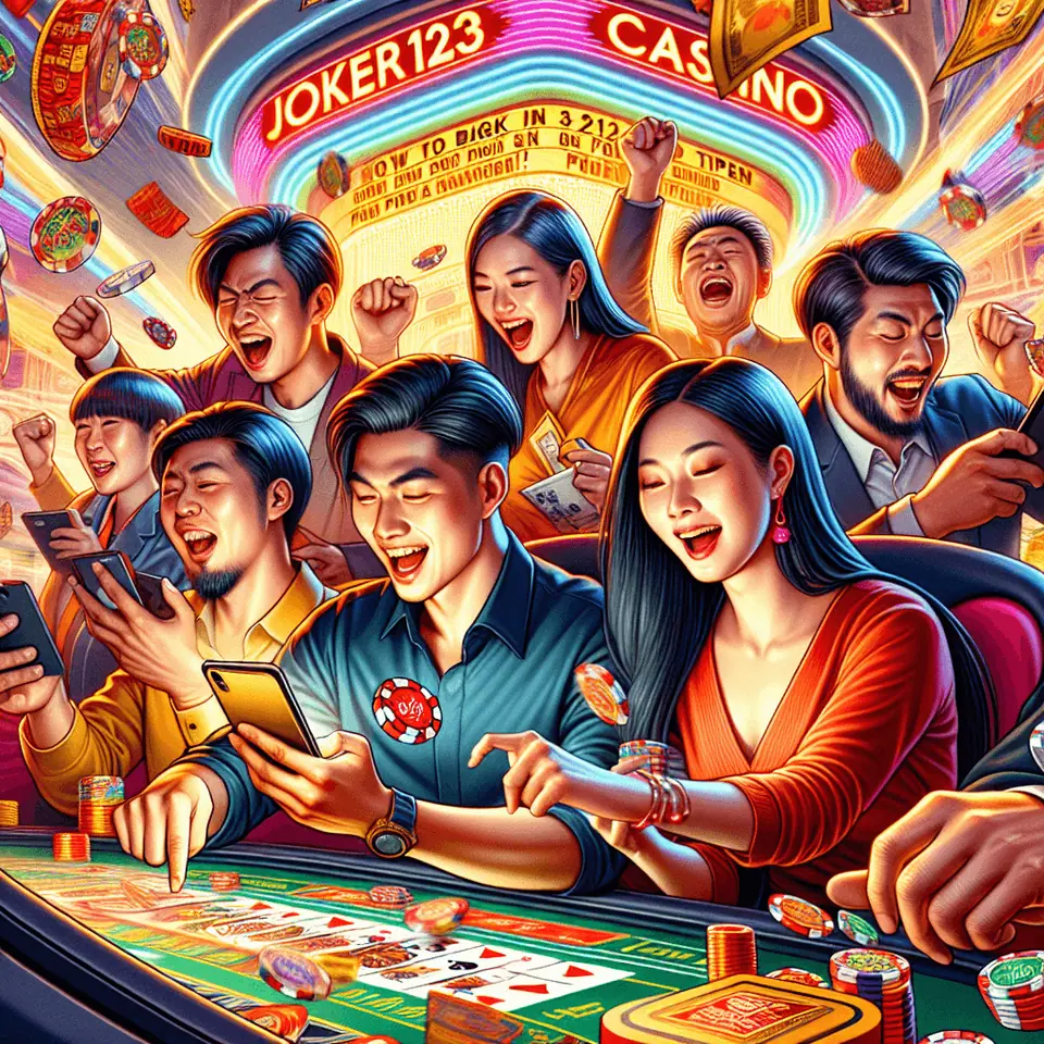 Joker123 casino app lobby with slot and table game icons
