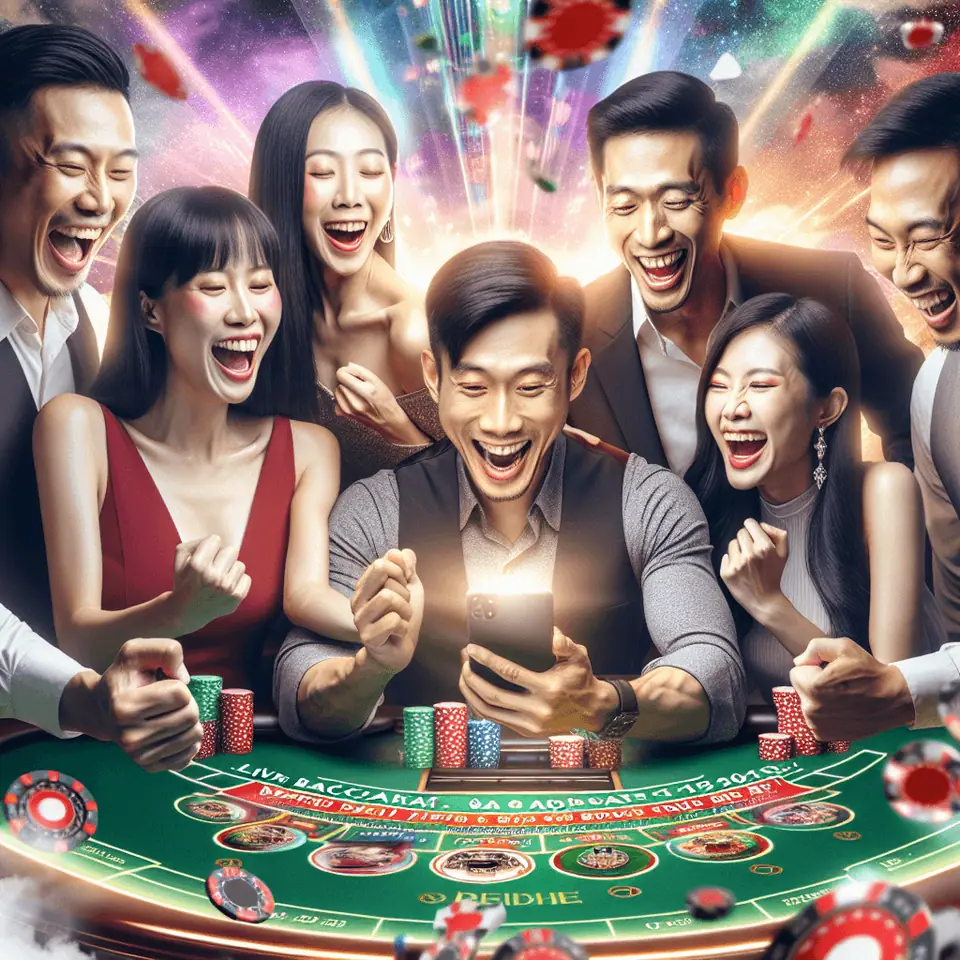 Live Baccarat dealer dealing Player and Banker hands at a streamed studio table