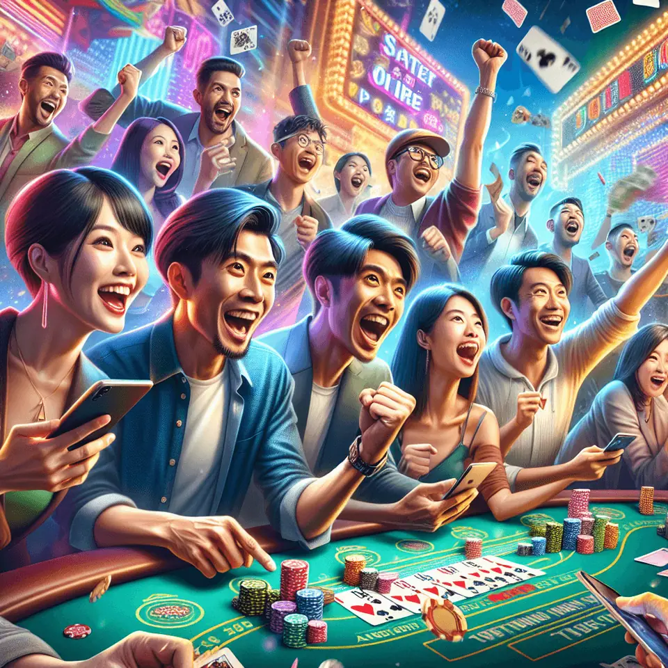 Three Card Poker table with a dealer hand and player cards face up