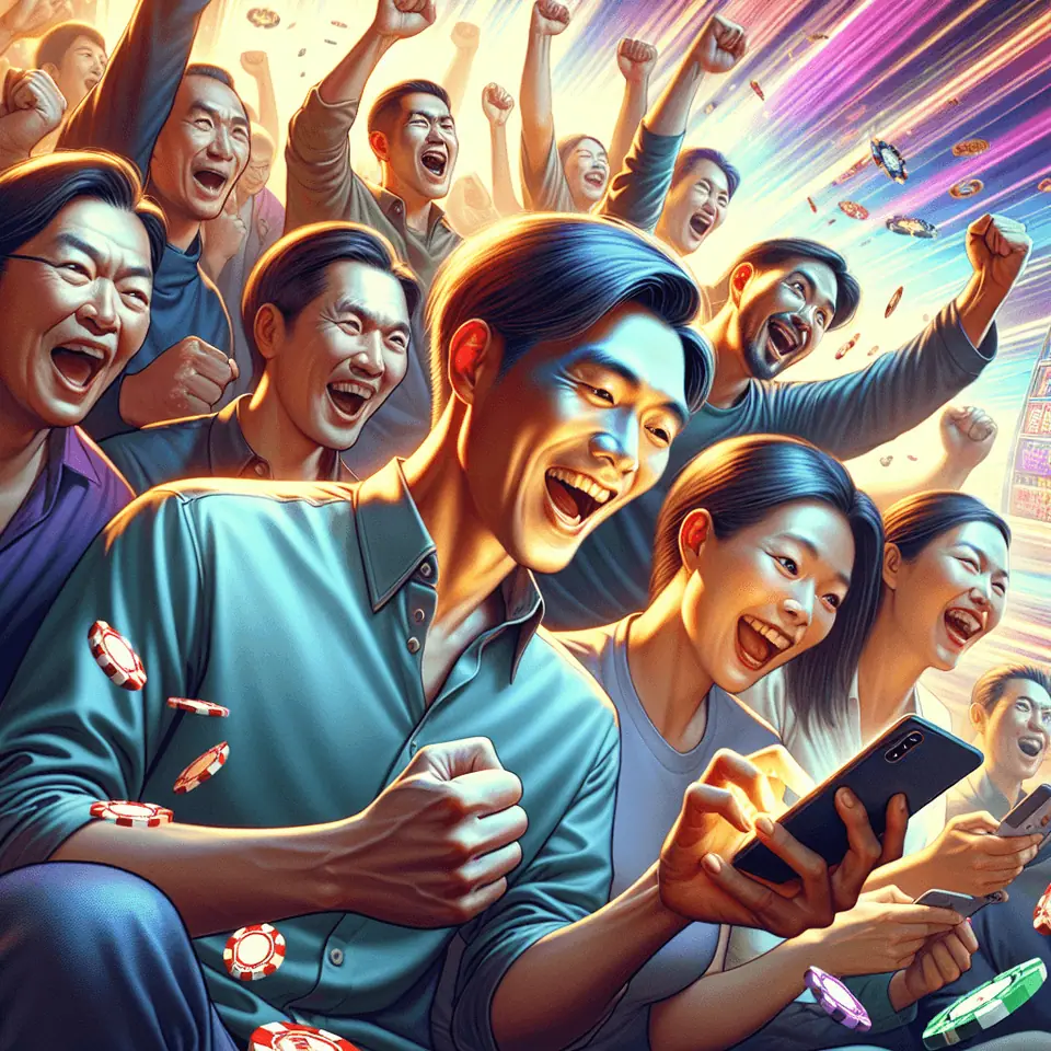 Joker123 casino app lobby with slot and fishing game tiles on a phone