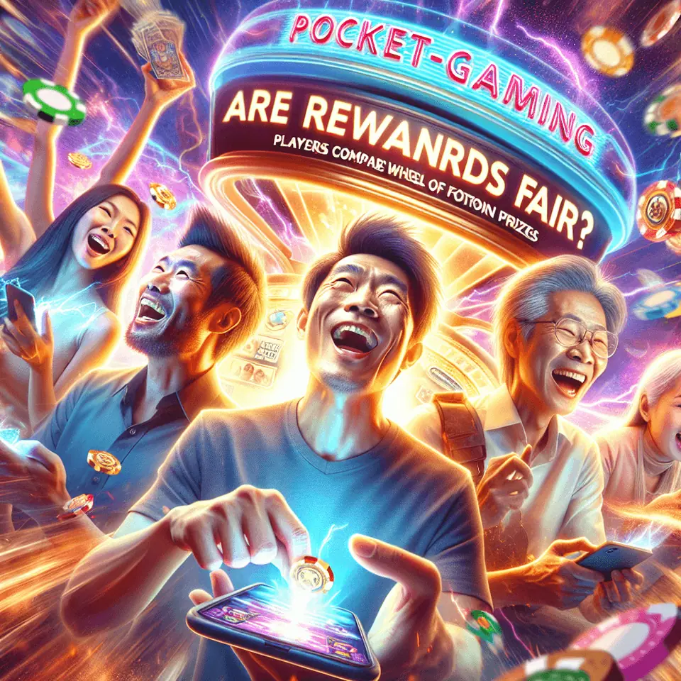Pocket-Gaming Wheel of Fortune prize wheel spinning on a mobile screen