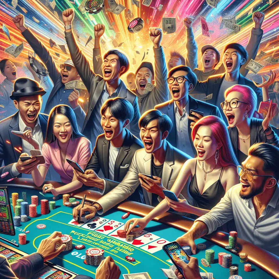 Pocket-Gaming slot running on a smartphone set to low-power mode