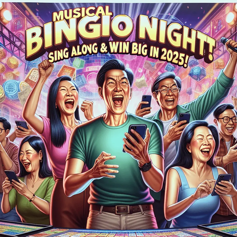 Pussy888 Musical Bingo Night card with song titles and a live playlist