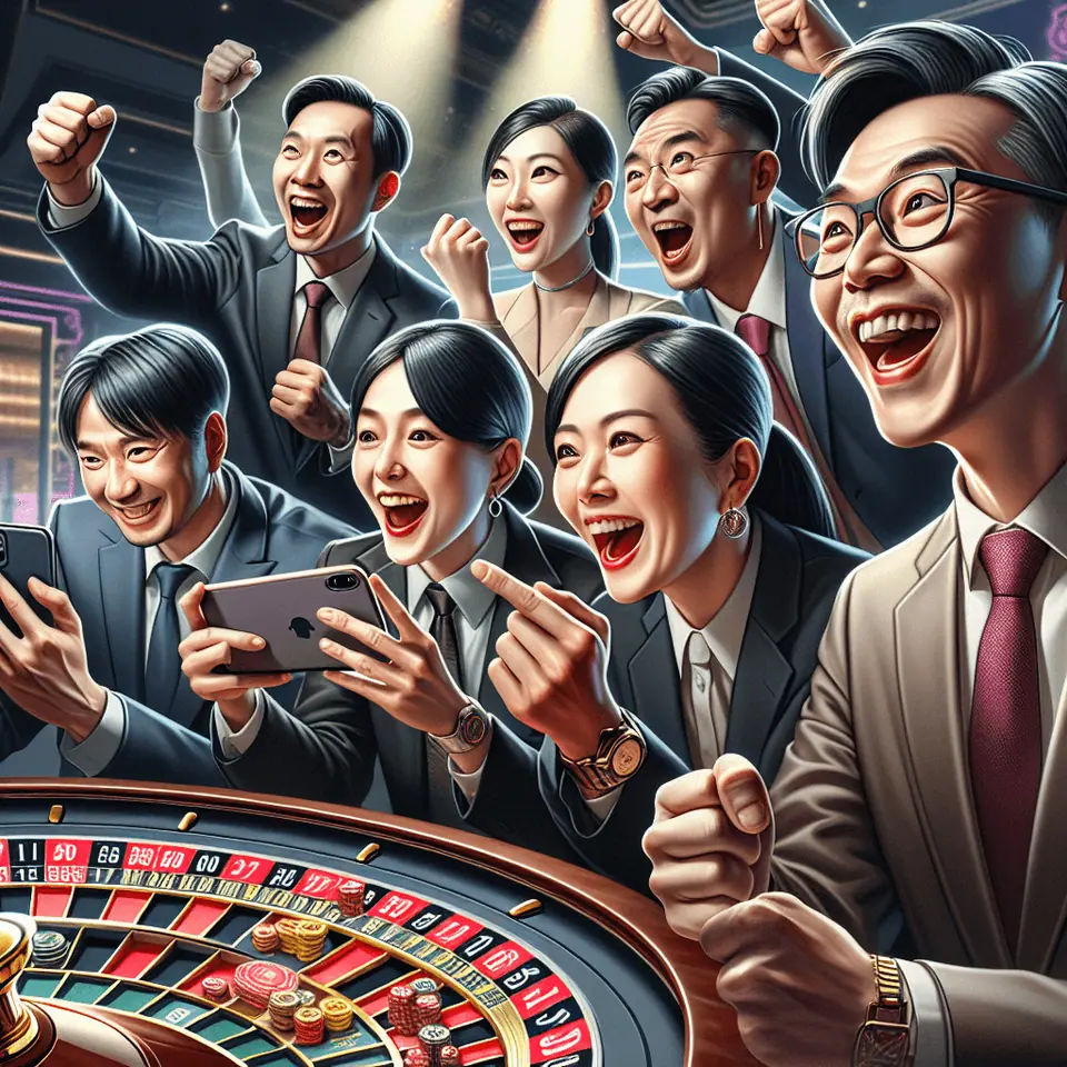 Player placing a single chip on a live roulette table from a phone