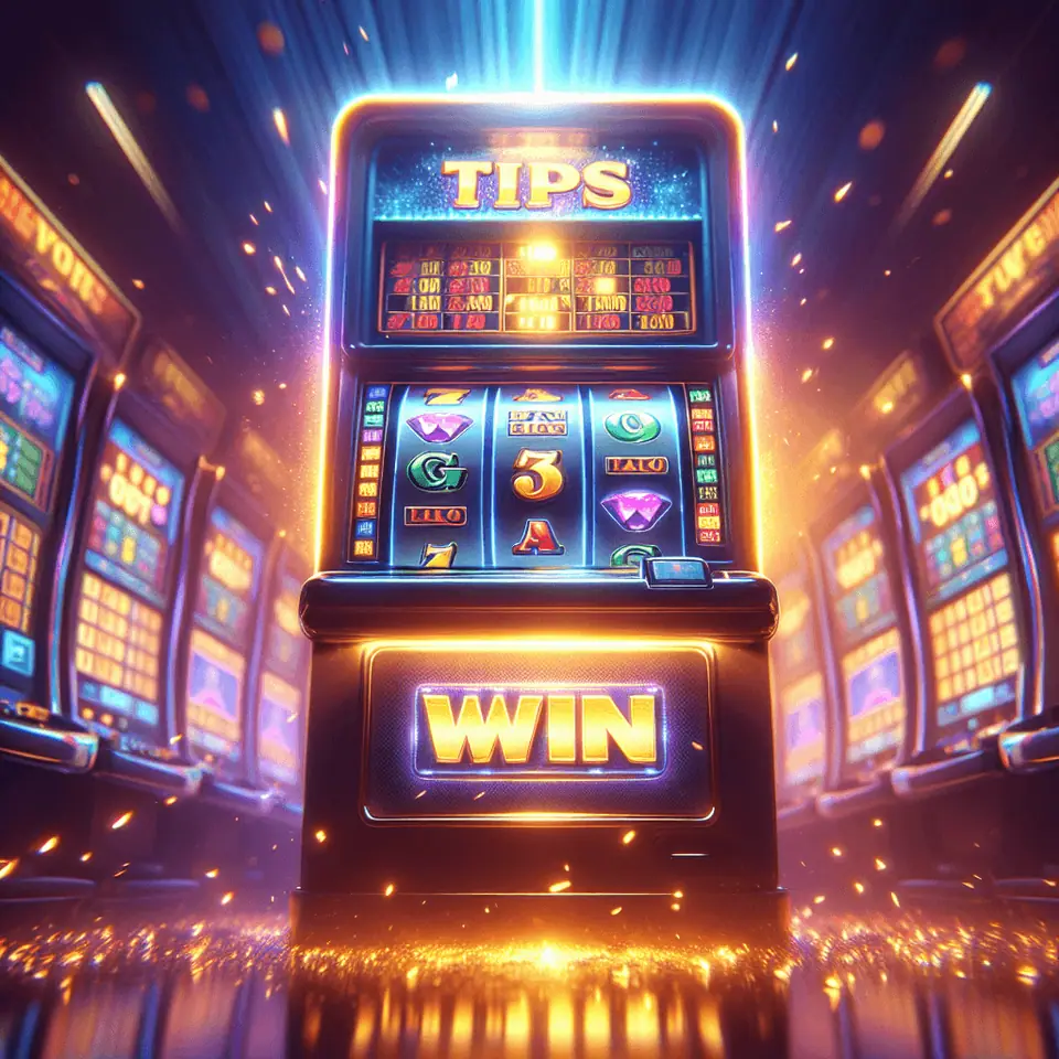 Tips for winning at 3D slots shown on a slot game screen