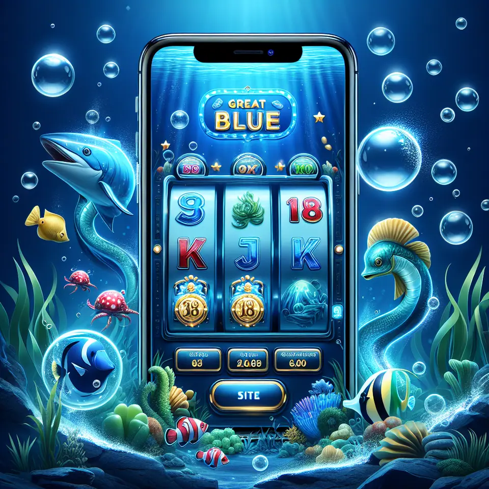 Great Blue reels with whales, turtles and starfish symbols