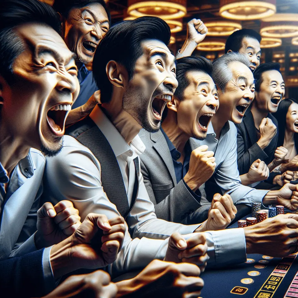 Vietnamese police at the scene of an illegal casino raid