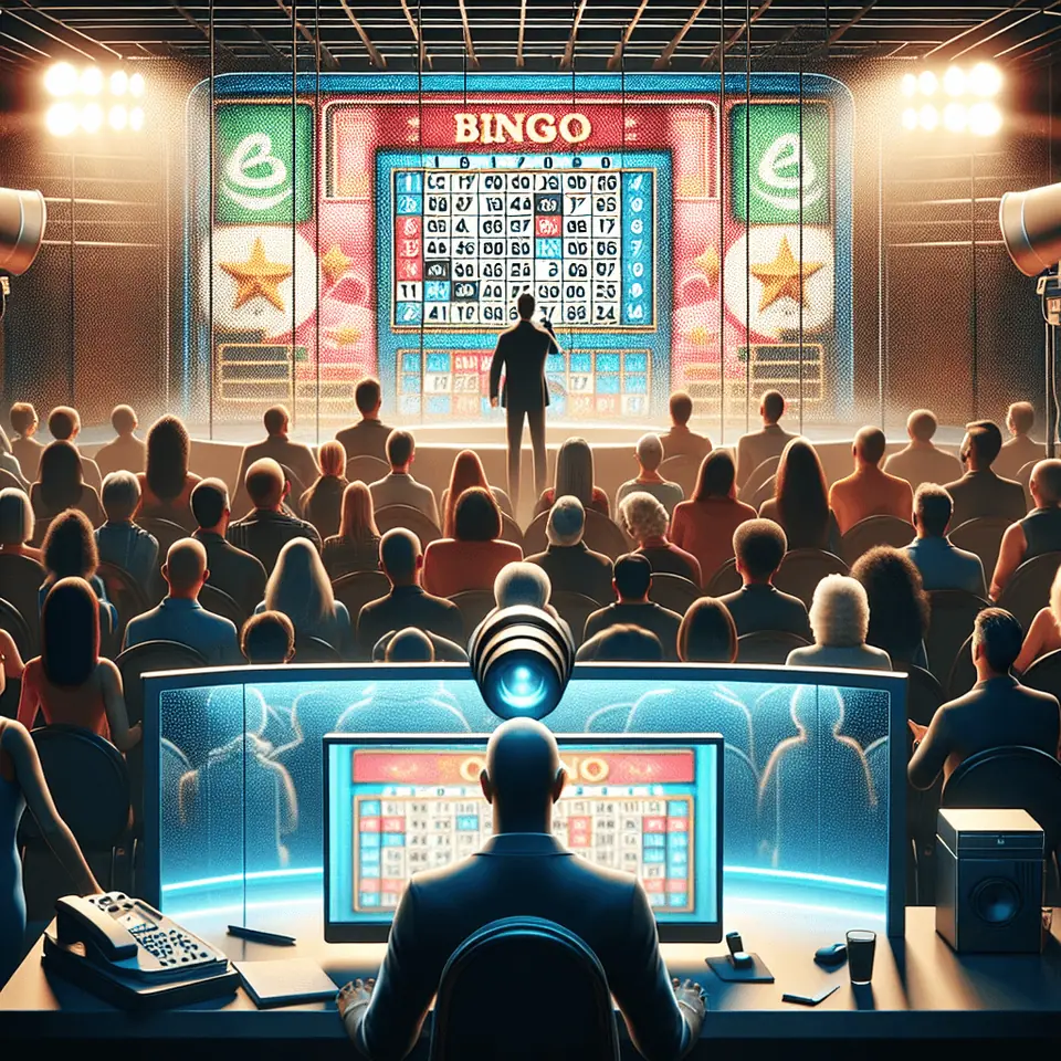 Online bingo cards with several numbers marked during a live draw
